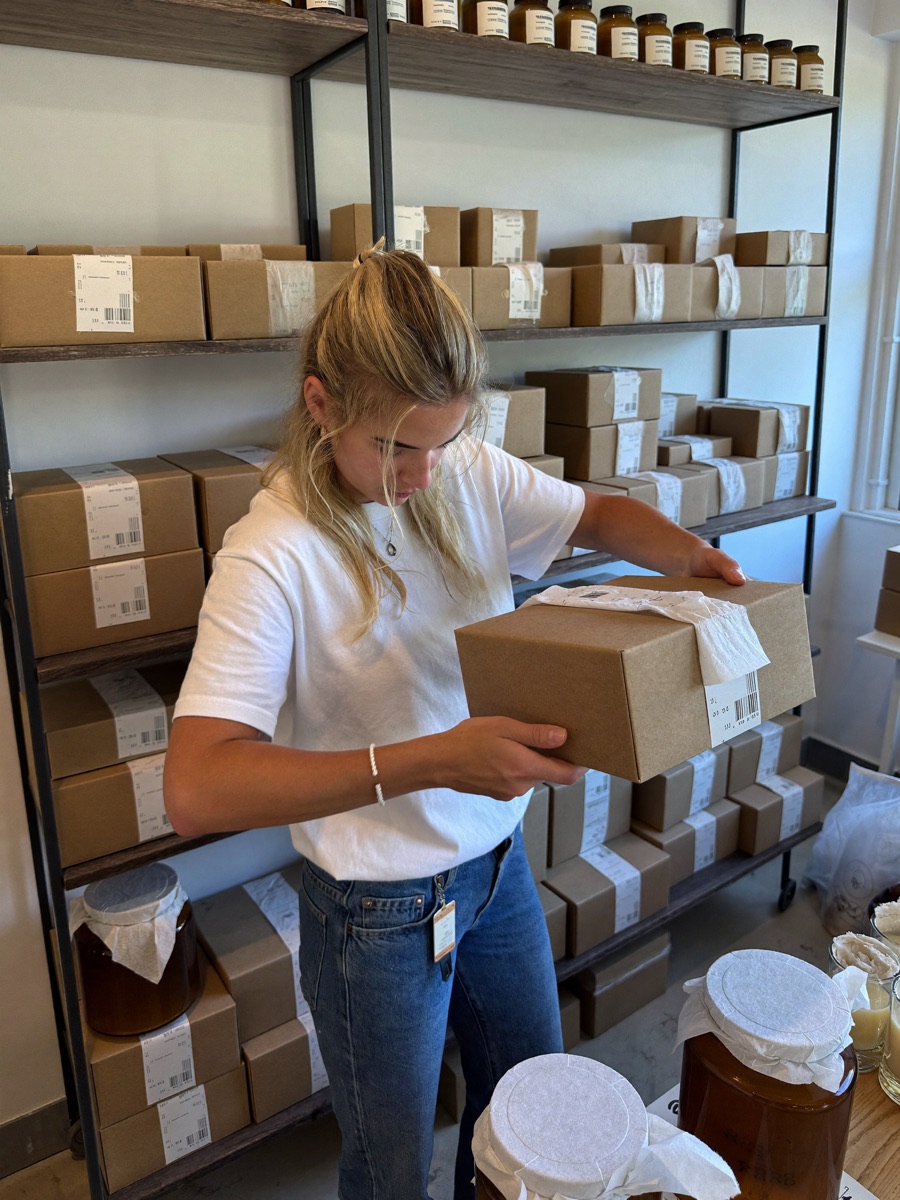 Orders being packed in a studio